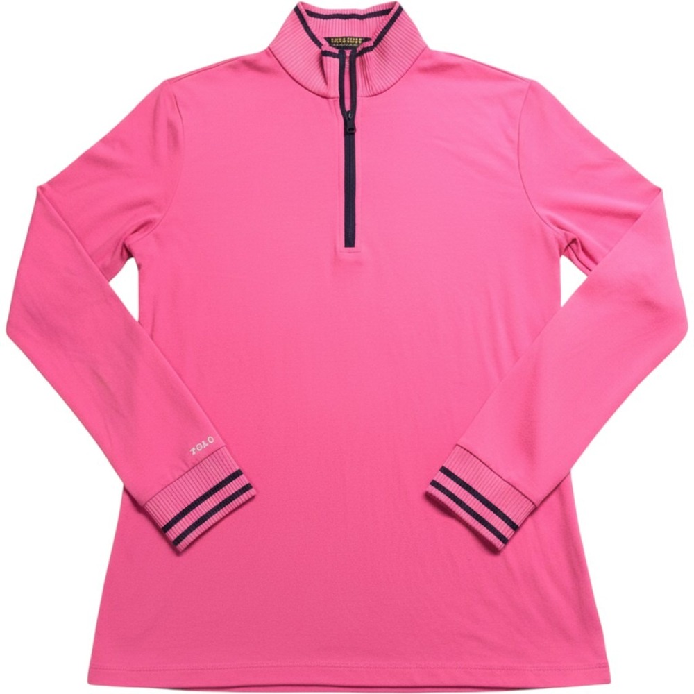 Polo Golf Ralph Lauren Womens Medium Pink Quarter Zip Pullover Long Sleeve Top